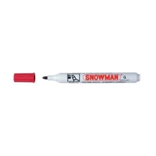Marker permanentny SNOWMAN okrągły czerwony 1szt.