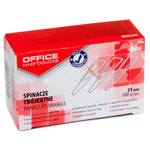 Spinacze biurowe 31mm trójkątne fian 100szt