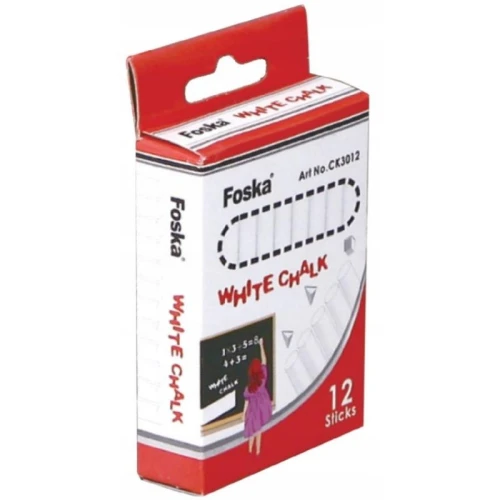 Kreda biała do tablic okrągła FOSKA CK3012 12szt.