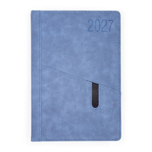 Terminarz A5 dzienny z registrami OPUS 2027 O.DIARY Saturn niebieski