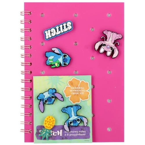 Kołonotes Beniamin Stitch A5 80 kartek w linię z przypinkami 1szt.