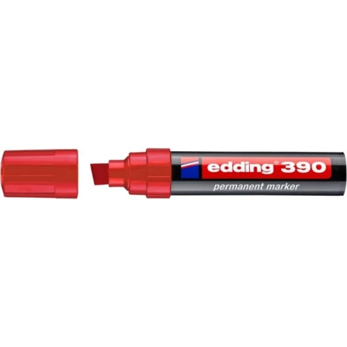 Marker permanentny ścięty 4,0-12mm EDDING 390 czerwony 1szt.