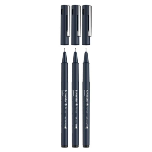 Cienkopis kreślarski 0,2/0,5/0,7mm SCHNEIDER PICTUS czarny zestaw 3szt.