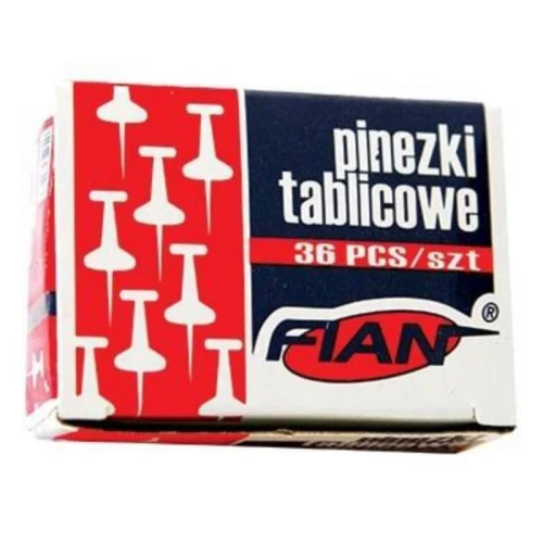 Pinezki tablicowe Fian beczułki mix kolorów 36 szt.