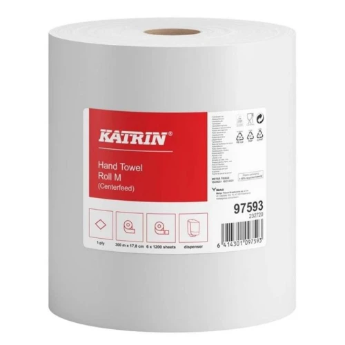 Ręcznik papierowy Katrin Centerfeed M1 1-warstwowy biały 300 m
