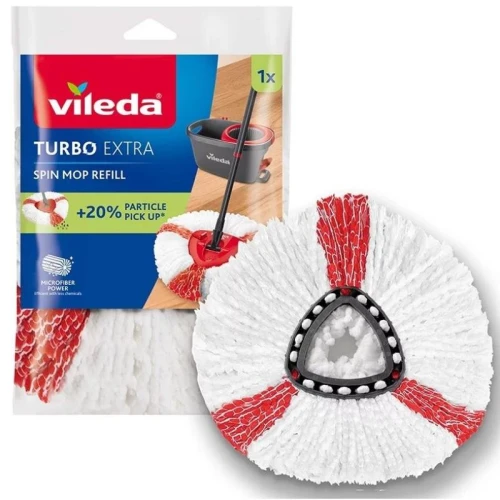 Wkład do mopa obrotowego Vileda Turbo 2w1 z mikrofibry biało-czerwony 1 szt.