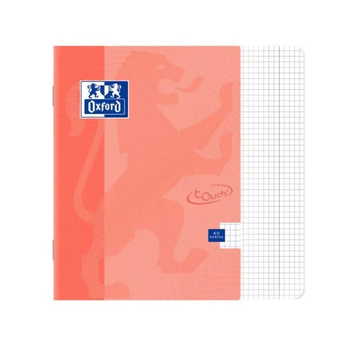 Zeszyt Oxford Touch Pastel A5 w kratkę 60 kartek 90g koralowy