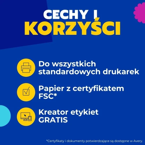 Etykiety papierowe okrągłe 40mm AVERY ZWECKFORM 100ark 2400etykiet białe