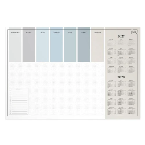 Biuwar papierowy 59,0x40,0cm A2 tygodniowy 30 kartek kalendarz dwuletni (2027,2028) Interdruk Colour 1szt.