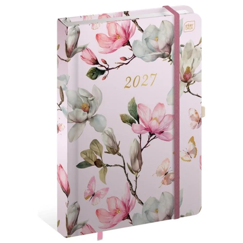 Terminarz tygodniowy Interdruk 2027 B5 Metallic Magnolia z gumką 192 strony