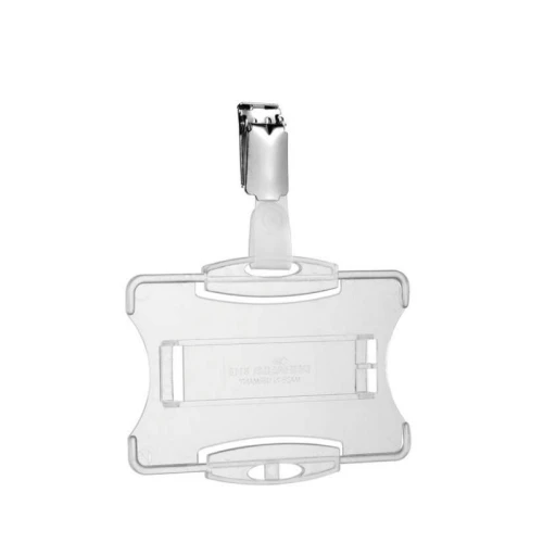 Identyfikator holder do kart z klipem 54x87mm transparentny 25 sztuk