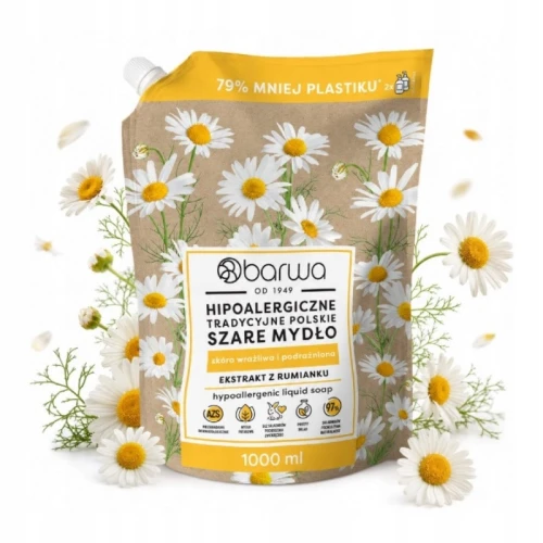 Mydło szare w płynie Barwa hipoalergiczne z rumiankiem refill 1 l