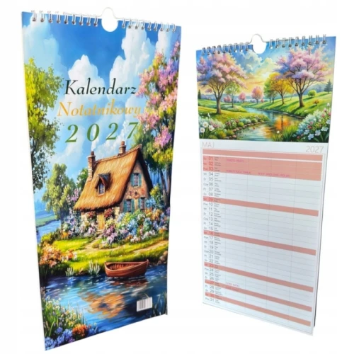 Kalendarz ścienny 20,0x40,5cm miesięczny DARRIEUS 2027 pionowy notatnikowy 1szt.