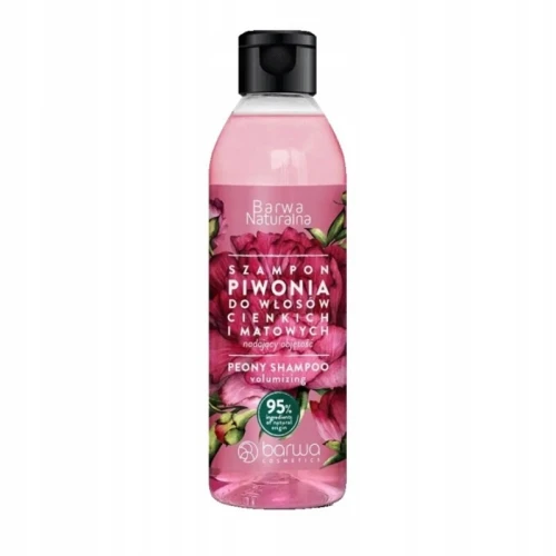 Szampon Barwa Naturalna Piwonia 300 ml nadający objętość do włosów cienkich i matowych
