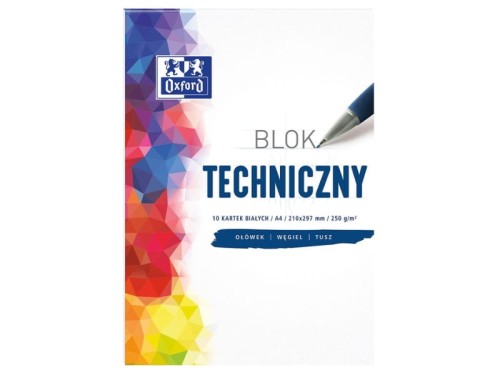 Blok techniczny OXFORD A4 10 kartek 250g biały