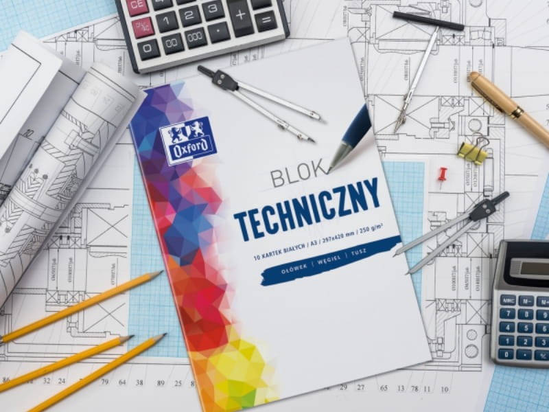 Blok techniczny OXFORD A4 10 kartek 250g biały-164279