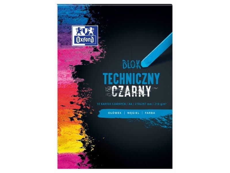 Blok techniczny OXFORD A4 10 kartek 210g czarny-164413