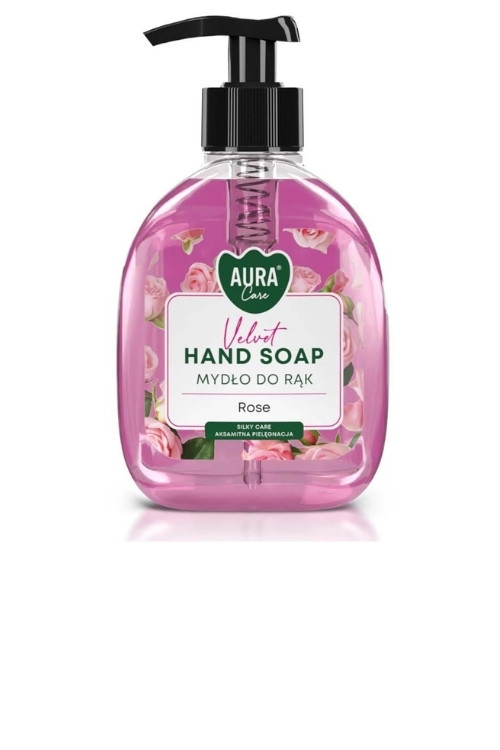 Mydło w płynie Aura Care Aksamitna Róża z dozownikiem 300 ml