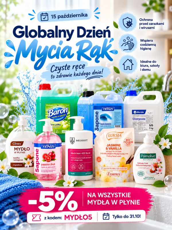 BANER NA DZIEŃ MYCIA RĄK BIUROWI.PL - Artykuły biurowe, chemia profesjonalna i gospodarcza, BHP